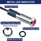 5x Red Led Pilot Indicator Light 110-220v Waterproof Ip67 6mm Metal Panel Mount