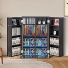 Media Storage Cabinet  Dvd Cabinet With Doors And Shelves  Cd Storage  Adjustabl