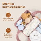 Baby Diaper Caddy Organizer Bag - Portable Soft Sherpa Nursery Basket - Pink