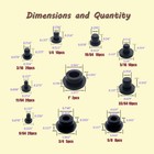 115pcs Silicone Rubber Hole Plugs Set - 10 Sizes T-type Black 