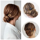 3 Pcs French Hair Pin Tortoise French Hair Fork 4 3 Inch U Shaped Hair Pins A   
