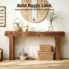 63  Solid Wood Console Table Rustic Farmhouse Sofa Table Rectangular