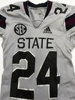 2018 Mississippi State Bulldogs Game Worn Statesmen Adidas Football Jersey  24 M
