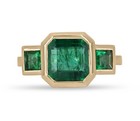 14k Natural Zambia Emerald Ring 14k Solid Yellow Gold Emerald Ring Gold Ring