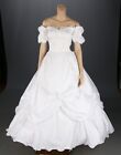 Union Made Vintage 80s White Taffeta Southern Belle Look Wedding Dress Sz 16