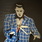 Elvis Presley - Figure Wall Clock - Blue Plaid Suit Jacket - 1 5v Battery