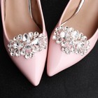 2x Crystal Rhinestone Shoe Clips Shoes Flower Charms Buckle Bridal Shoes Decor