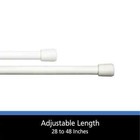 Adjustable Curtain Rod Spring Tension 7 16in-dia  Steel Tube Rod  28 -48 - White