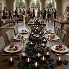 500pcs Rose Petals With 12 Led Tea Black Candles white Light  black Petals