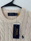 Polo Ralph Lauren Men   s Cable Knit Cotton Crewneck Sweater Ivory Size S Nwt