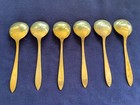 Vtg Dirilyte Dirigold Regal Goldware Set Of 6 Soup Spoons Flatware 6 7 8 