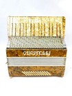 Quastelli Piano Accordion Vintage Gold - 60 Bass 34 Treble Keys With Case