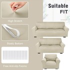 Form Fit 3-pc Slipcover Set For Sofa  Loveseat   Armchair - Beige Spandex