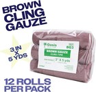 Brown Gauze Rolls  3in X 5 Yards  12 bag