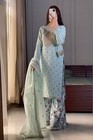 New Pakistani Party Wear Designer Sharara Plazz0 Salwar Kameez Indian Dress Suit
