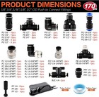 170pcs Push-to-connect Air Fittings Kit  Quick Connect 1 8  1 4  5 16  3 8  1 2 
