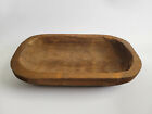 Carved Wooden Dough Bowl Wood Oval Trencher Tray Rustic Home Decor