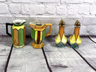 Vtg Art Deco Salt Pepper Shakers Sets 2 Creamers Lot Of 4 Luster Wear Japan