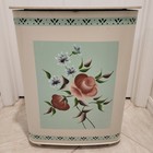 Vintage Mid-century 50s 60s Detecto Metal Laundry Hamper W  Hand Painted Floral