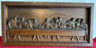 Vintage Carved Wood 3d Last Supper Wall Plaques Lot Of 2 Large   Small Jesus