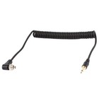 3 5 Mm To Male Flash Pc Sync Cable 14-inch Coiled Cord With Screw Lock For Dslrs