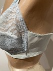Vtg 60s Vanity Fair Lt Blue Pointy Bullet Floral Lace Sheer Bra 34b
