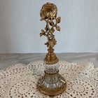 Vintage Gold Glass Metal Perfume Bottle Stylebuilt Rose Vanity Ornate Ormolu