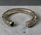 Antique Vintage Sterling Silver Repousse Chinese Cuff Bangle Bracelet