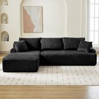 Modern Sectional Modular L-shape Chaise Corduroy Sofa  Deep Seat  Cloud Couch Us