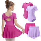 2 Pack Girls Ballet Leotards - Soft  Stretchy Dance Wear  Perfect For Classes