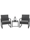 3 Pieces Patio Bistro Set  Wicker Outdoor Patio Furniture Set  Modern