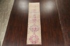Antique Muted Vegetable Dye Oushak Turkish Runner Rug Hand-knotted Wool 3x11 Ft