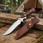 Outdoor Fixed Blade Knife - 5cr Steel Material Knife With A Wooden Handle