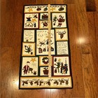 Handmade Christmas Quilted Throw Wall Hanging Santa Manger Ornaments 40    X 22   