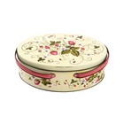 Vintage Oval Tin With Pink Handles   Strawberry Floral Design