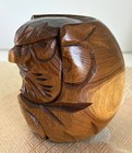 Very Rare Vintage Daruma - Abashiri Prison  Hokkaido - 11 Cm - Handcarved Wood