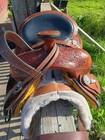 Western Saddle   15   Brown Trail barrel Racing Saddle With Bridle breast Collar