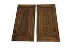 Pair Antique Smaller Door Panels Carved Wood Reclaimed Architectural 