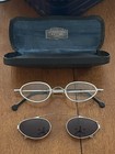 Oliver Peoples Style 405 Silver Oval Frames W  Clip-on Sunglasses   Original Cas