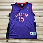Vintage 90s Champion Vince Carter  15 Toronto Raptors Jersey Youth Size Large