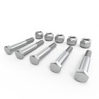Grade 5 Shear Bolts For Rotary Cutters 1 2  X 3-1 2  With Nylock Nuts - 5 Pack