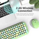 Wireless Keyboard Mouse Combo 2 4ghz Retro Typewriter Green Mix Pc Mac