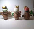 Vtg  Ceramic Hand Painted Gingerbread Man Set 3 Cookies Cupcakes 7  Decor Bakery