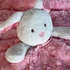 Okie Dokie Pink Lovey White Bunny Rabbit Plush Rattle Blanket Mommy s Girl