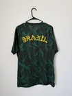 Vintage Nike Sb 2014 Brazil Camo Soccer Futbol Jersey Dri Fit Cbf Sz Large