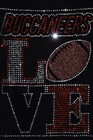 Buccaneers Love Football  Rhinestone Shirt Or Tank  Xs S M L Xl Xxl 1x2x3x4x 5x