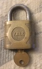 Vintage Yale Brass Padlock Lock With Key 