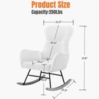 Nursery Rocking Chair upholstered Glider Rocker With High Backrest For Living   
