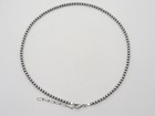 Navajo Sterling Silver 4mm Pearls Adjustable Necklace 18-20   