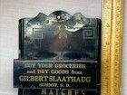 Advertising Tin Match Holder Groceries Dry Goods Store Summit Sd South Dakota